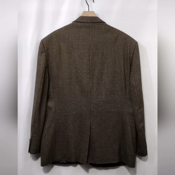 Joseph & Feiss Lambswool Blazer Mens 50L Brown Office Career Business Retro 90s